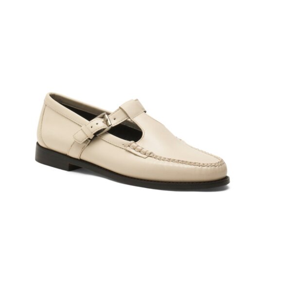 GH BASS Beige Leather Mary Jane Weejun Loafers - Picture 1 of 2